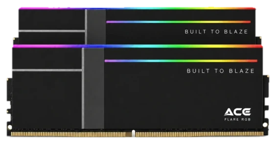 ACE Flare RGB DDR5 module with its integrated light bar