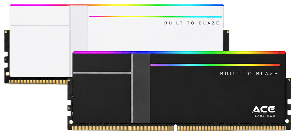 ACE Flare RGB DDR5 32GB (2×16GB) 7200MT/s CL34 — Black and White